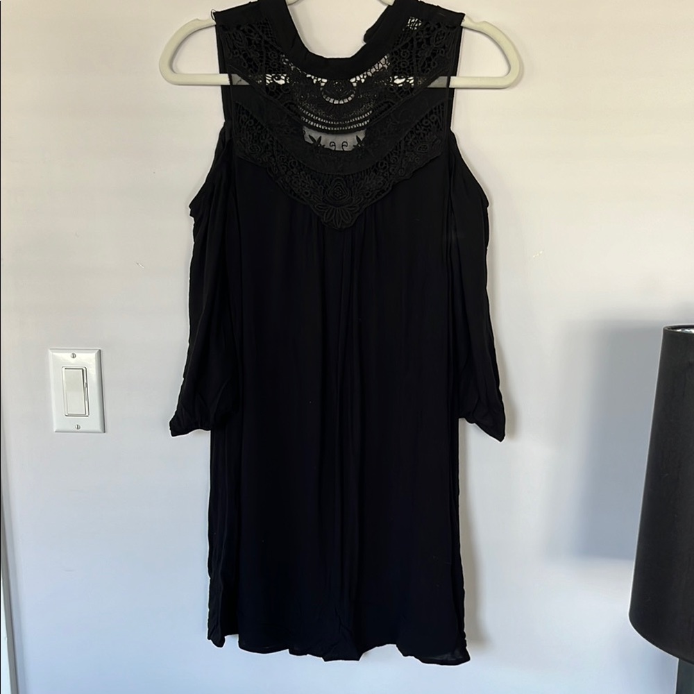 Elegant Black Lace Detail Dress